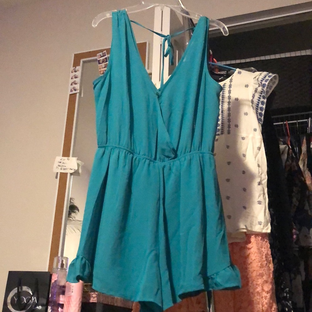Turquoise romper XS (FITS LIKE MEDIUM)